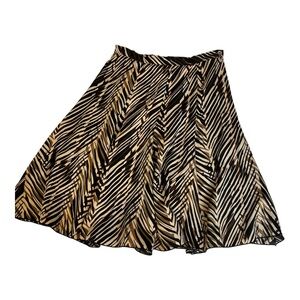 Molly & Max Petite Jungle Print Softly Pleated Gored  Vintage Skirt